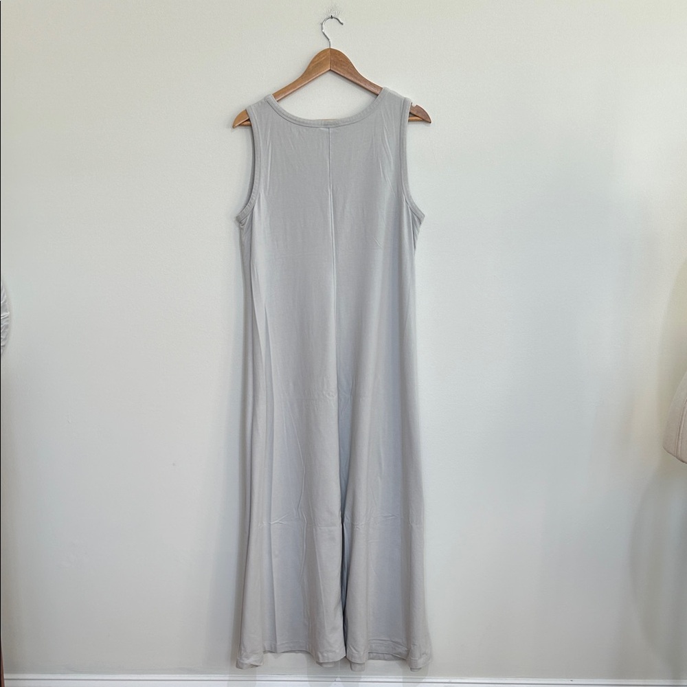 J. Jill Soft Gray Sleeveless Pima Cotton Blend Maxi Dress Size Large - Picture 4 of 4